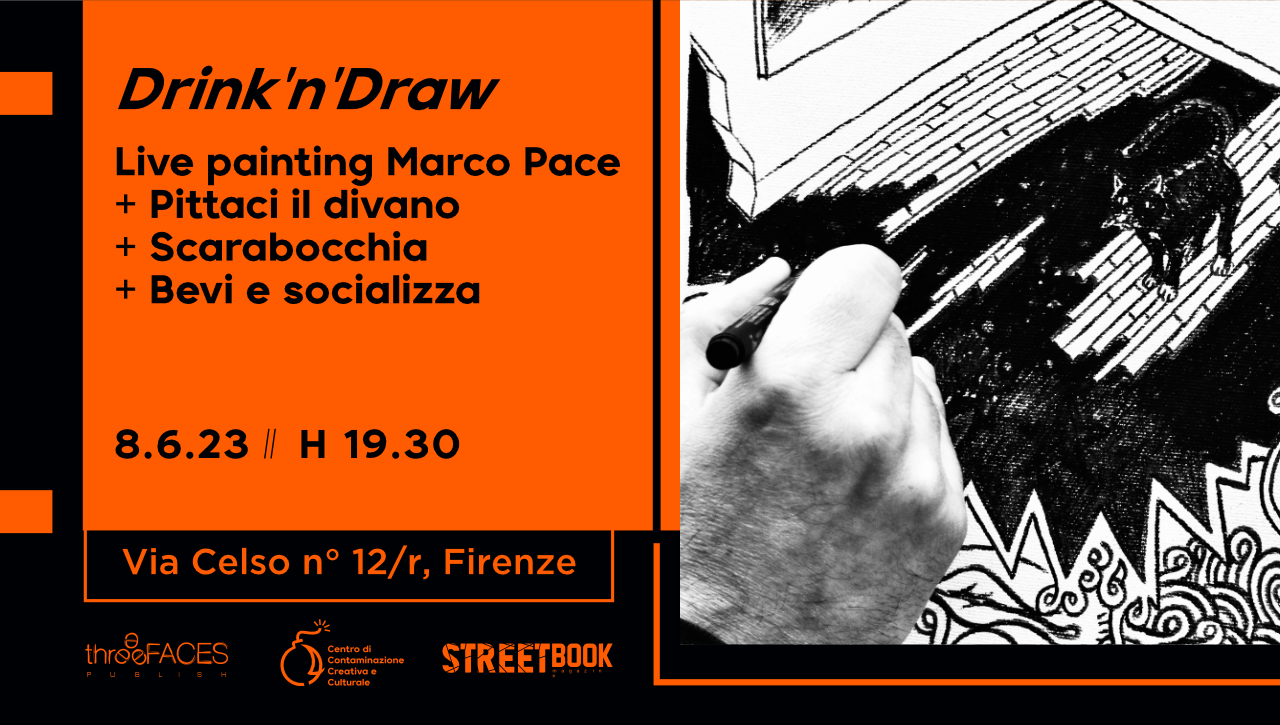 Drink’n’Draw || Live Painting di Marco Pace + Cazzeggio creativo || 08.06.23